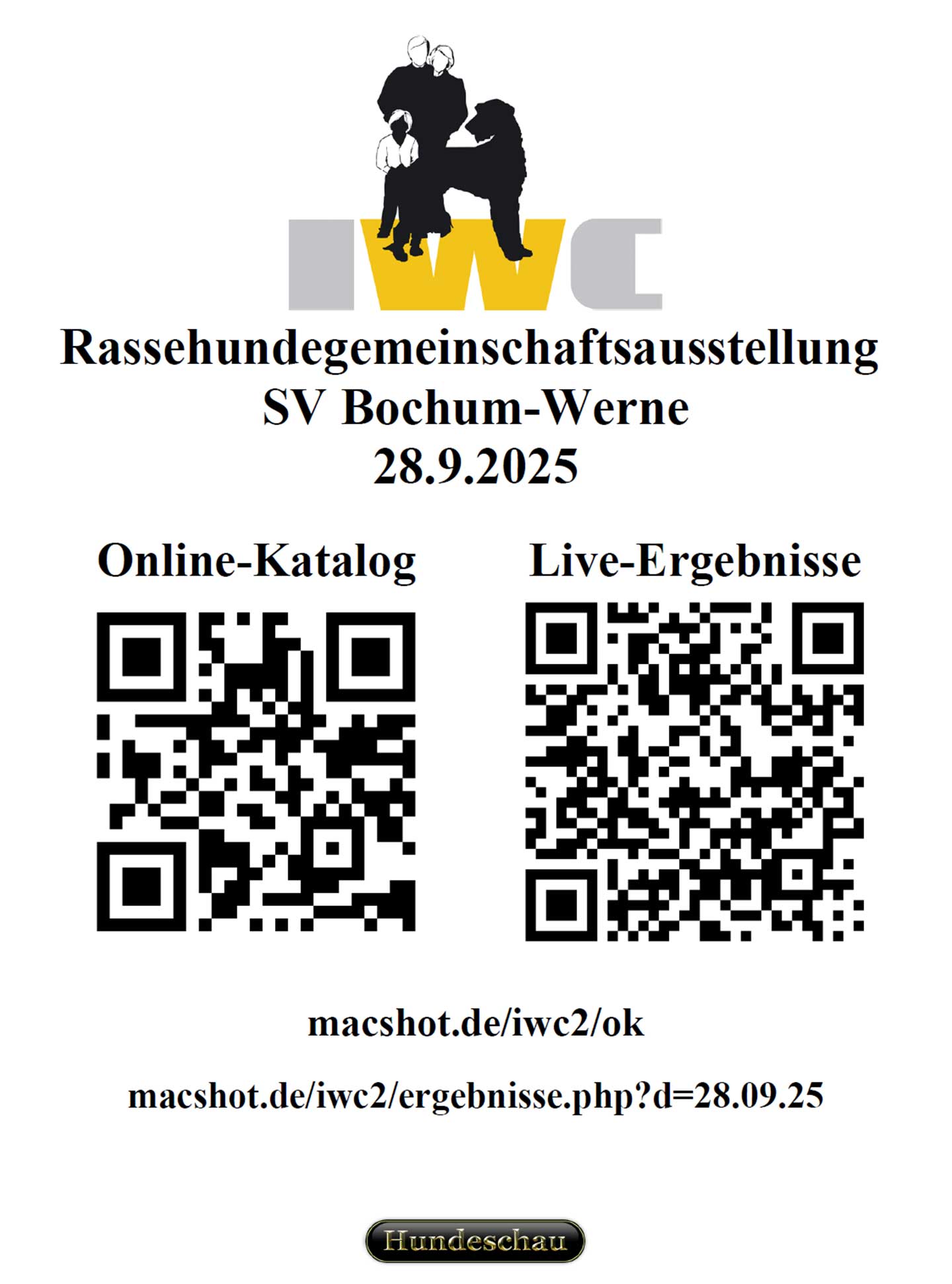 Rassehundegemeinschaftsausstellung SV Bochum-Werne 28.9.2025